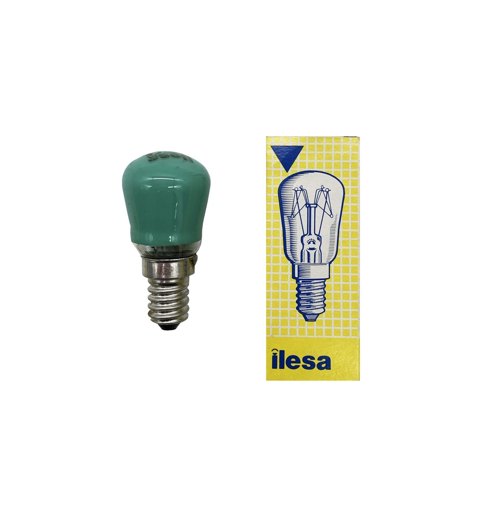 LAMPADA INCANDESCENZA PERA E14 VERDE ILESA