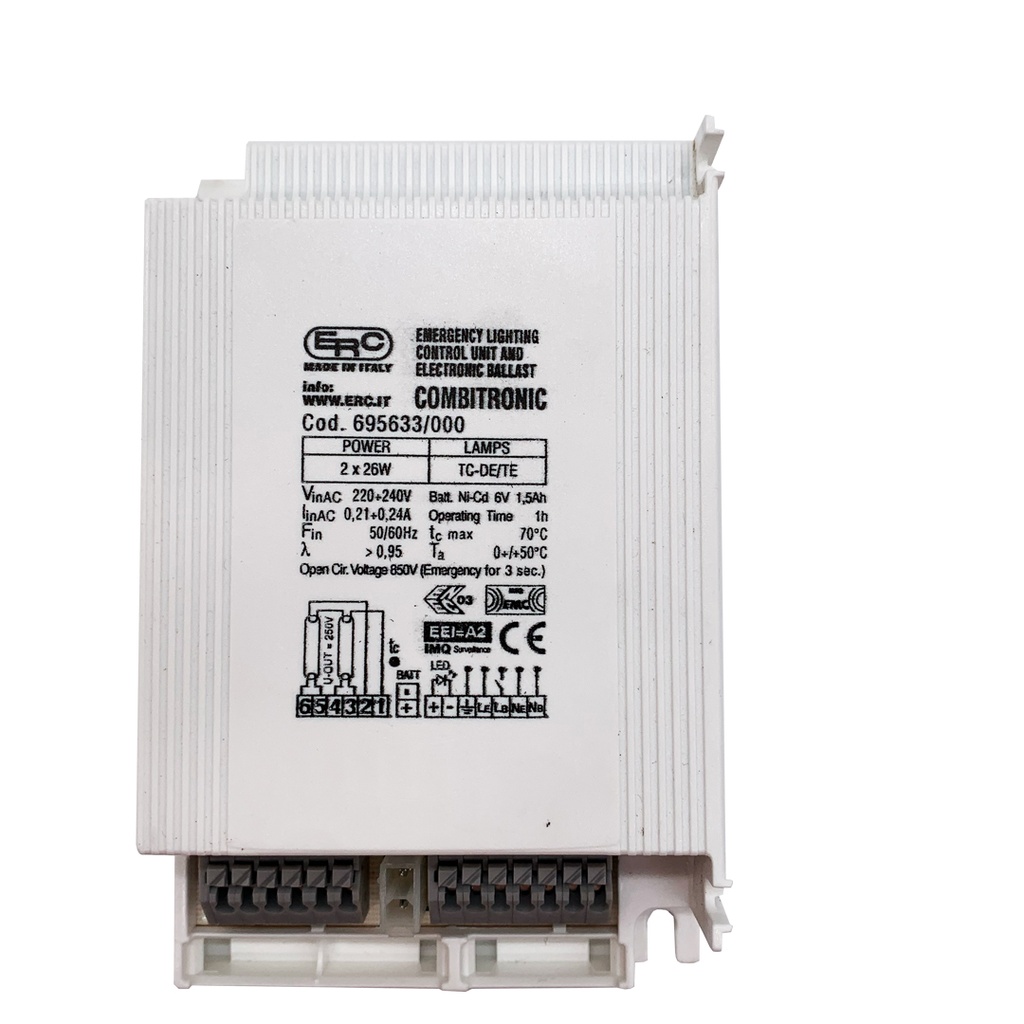 BALLAST ELETTRONICO EMERGENZA FLUORESCENTE 2X26W ERC
