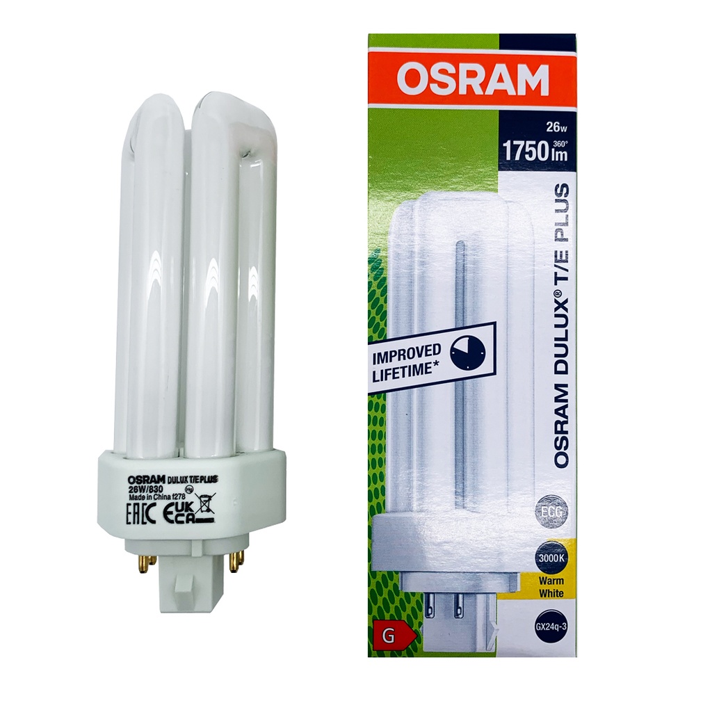 LAMPADA FLUORESCENTE DULUX T/E 26W/830 GX24Q-3 OSRAM