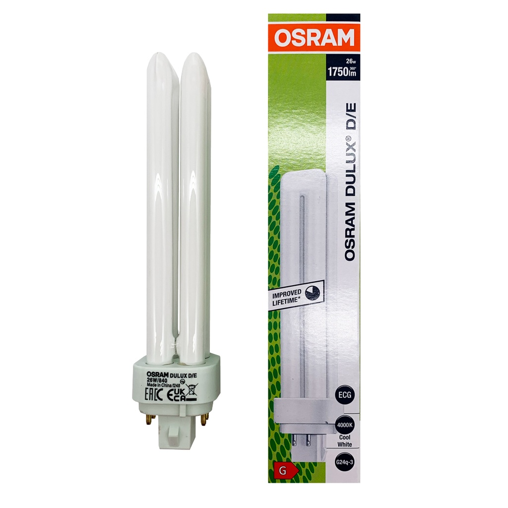 LAMPADA FLUORESCENTE DULUX D/E 26W/840 G24Q-3 OSRAM