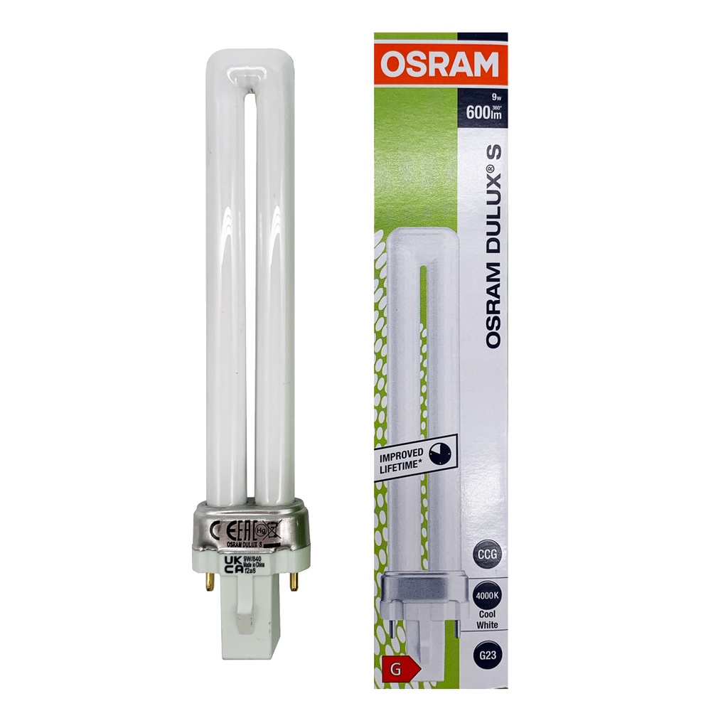 LAMPADA FLUORESCENTE DULUX S 9W/840 G23 OSRAM