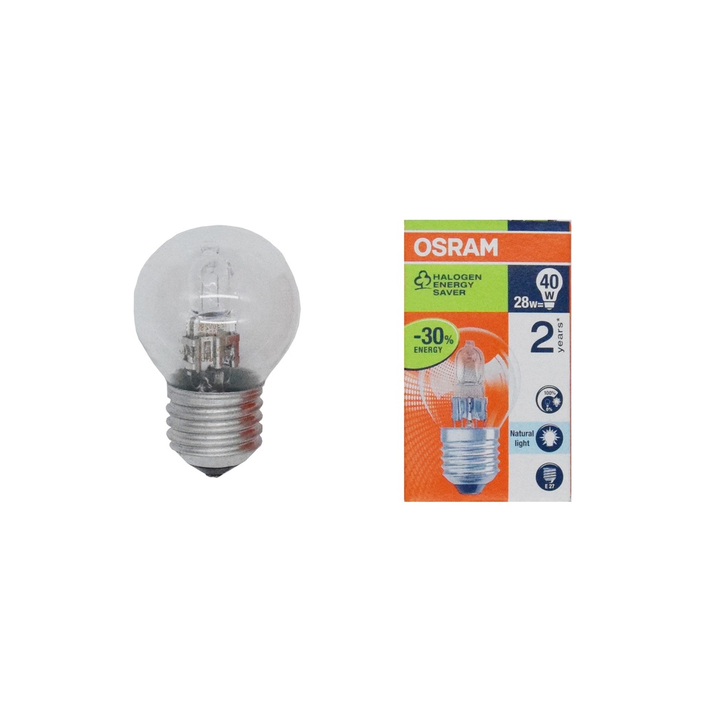 LAMPADA ALOGENA SFERA 28W 230V E27 CLEAR OSRAM