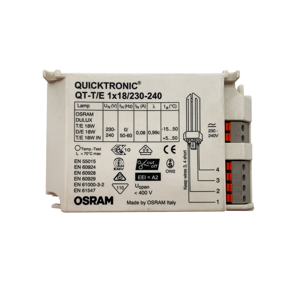 BALLAST ELETTRONICO FLUORESCENTE TE/DE 18W OSRAM