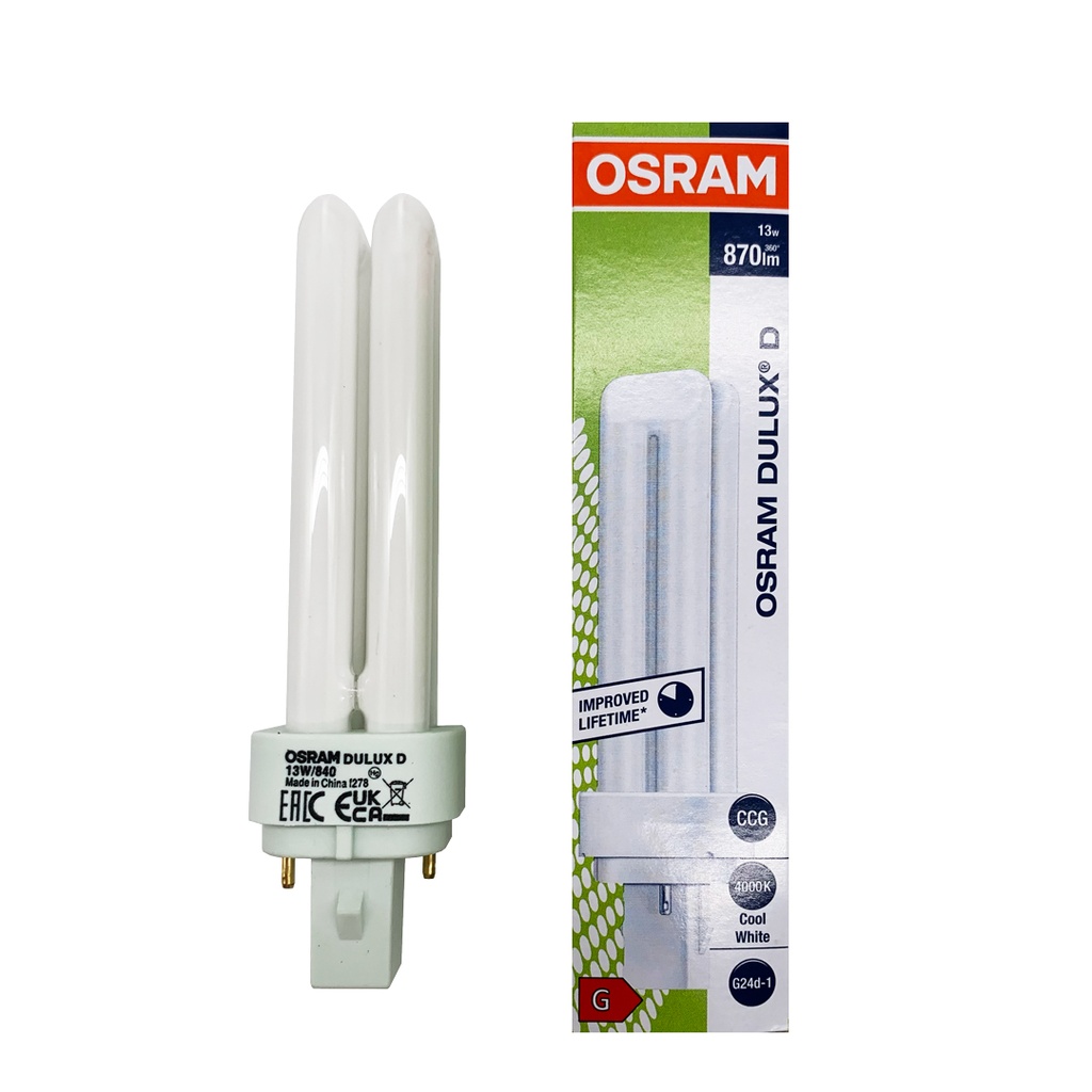 LAMPADA FLUORESCENTE DULUX D 13W/840 G24D-1 OSRAM