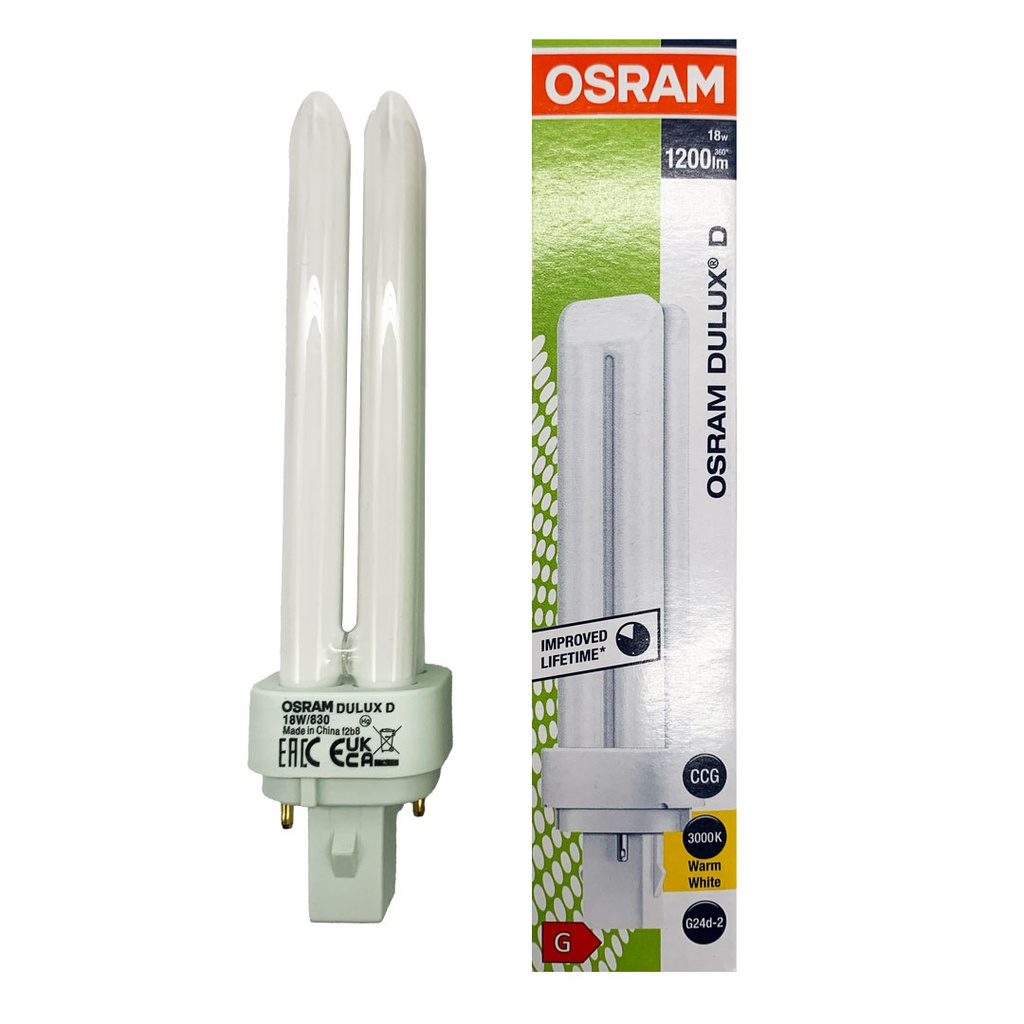 LAMPADA FLUORESCENTE DULUX D 18W/830 G24D-2 OSRAM