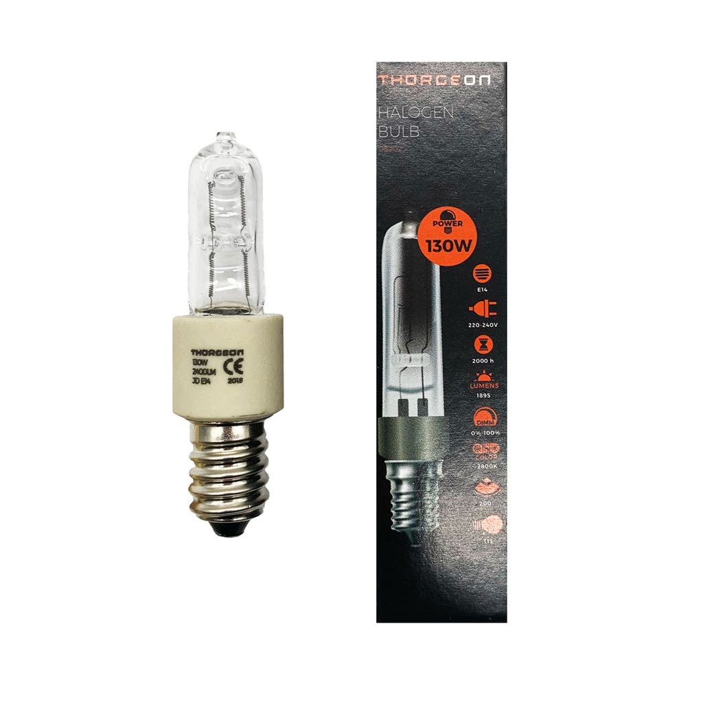 LAMPADA ALOGENA TUBOLARE 130W E14 220V THOR