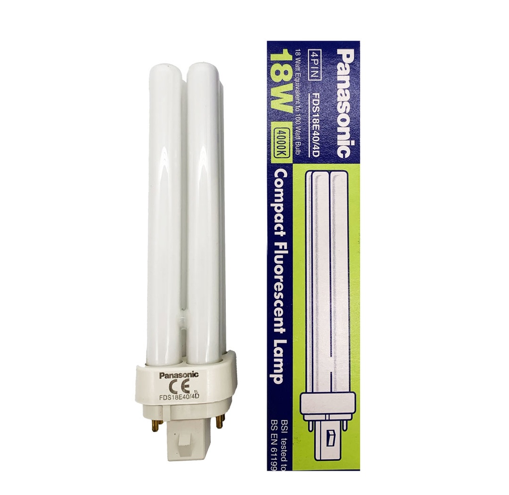 LAMPADA FLUORESCENTE DULUX D/E 18W/840 G24Q-2 4PIN PANASONIC