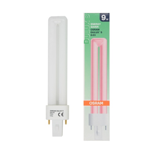 LAMPADA FLUORESCENTE DULUX S 9W ROSSO G23 OSRAM