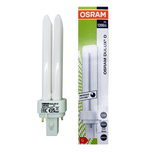 LAMPADA FLUORESCENTE DULUX D 18W/840 G24D-2 OSRAM