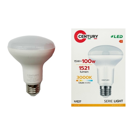 LAMPADA LED SPOT R80 15W 3000K E27 CENTURY