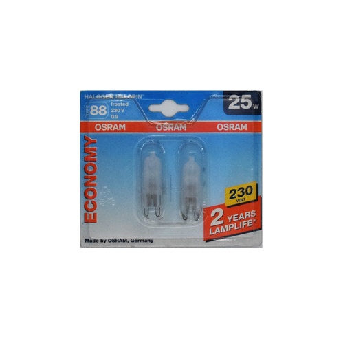 LAMPADA ALOGENA HALOPIN 25W 230V G9 FROSTED 2PACK OSRAM