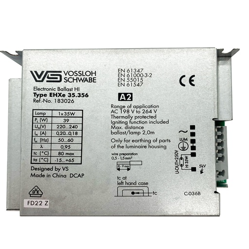 ELECTRONIC BALLAST HI 35W VOSSLOH