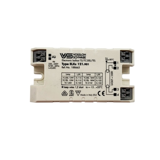 BALLAST ELETTRONICO FLUORESCENTE T5 14W/21W TC 13W/18W VOSSLOH