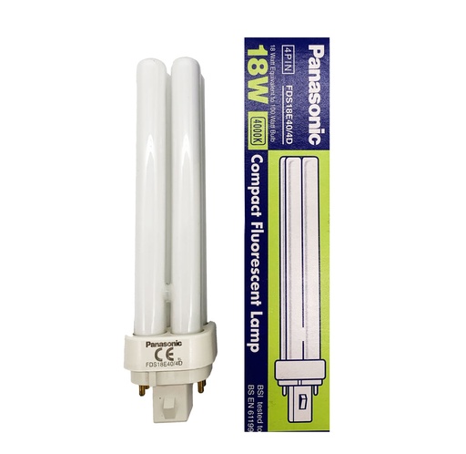 LAMPADA FLUORESCENTE DULUX D/E 18W/840 G24Q-2 4PIN PANASONIC